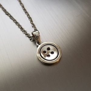 Sterling silver button necklace